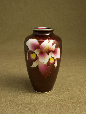 6寸並形赤透け カトレア 花瓶 | 製品 | 加藤七宝製作所ウェブサイト